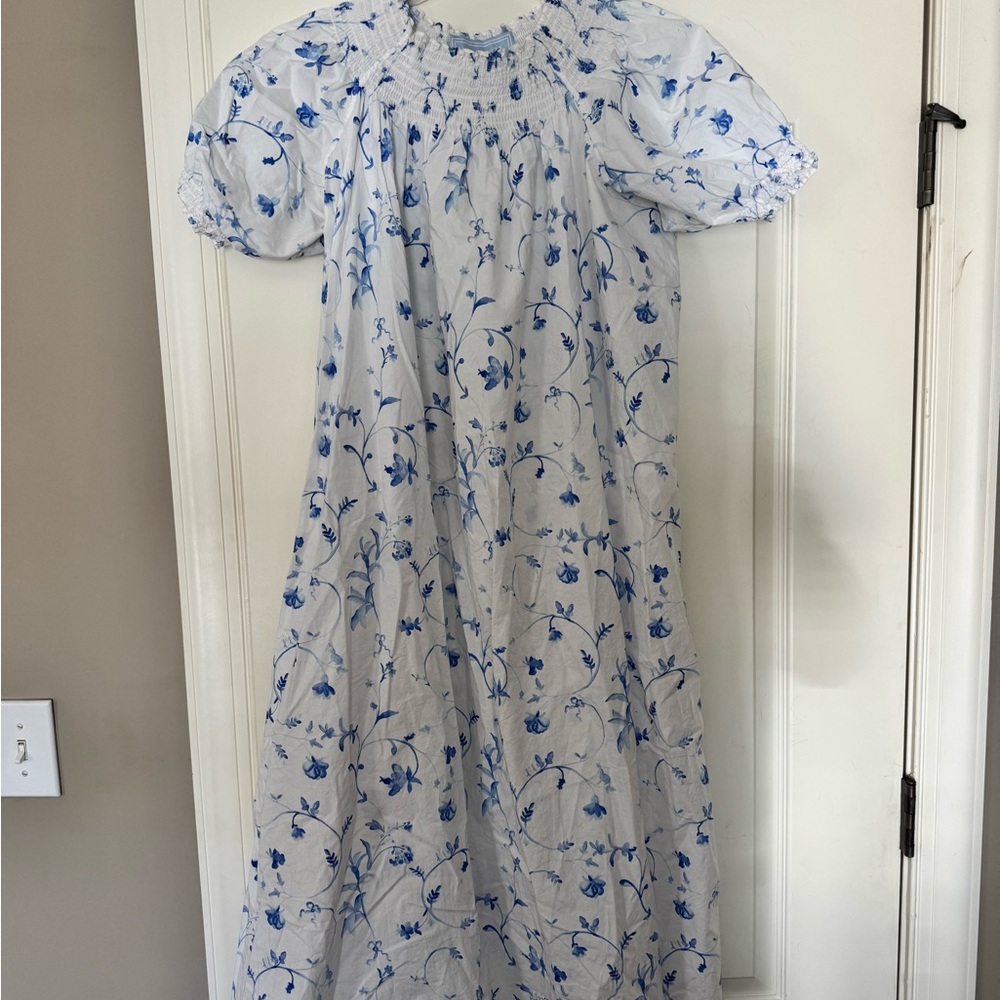 Hill House Kids Nightgown with Blue Floral Design